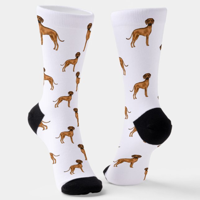 Rhodesian Ridgeback Brown Cartoon Lion Dog Pattern Socken (Gewinkelt)
