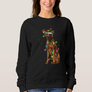 Rhodesian Ridgeback Christmas Tree Light Pajama Do Sweatshirt