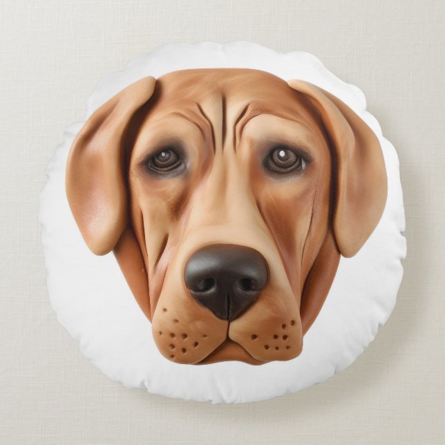 Rhodesian Ridgeback Dog 3D Inspiriert Rundes Kissen (Vorderseite)