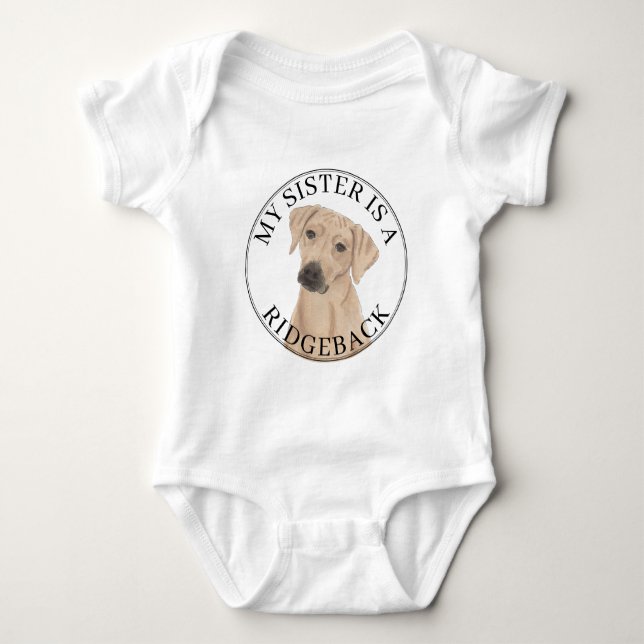 Rhodesian Ridgeback Dog Big Sister Baby Strampler (Vorderseite)