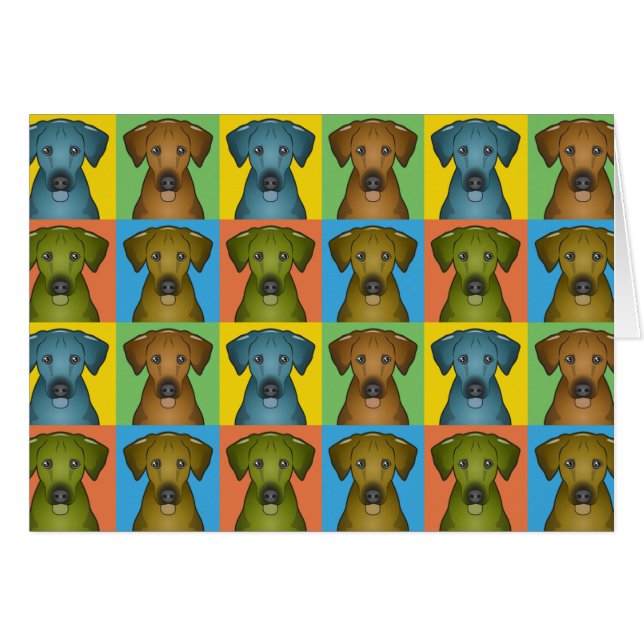 Rhodesian Ridgeback Dog Cartoon Pop-Art (Vorderseite (Horizontal))