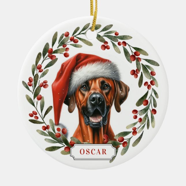 Rhodesian Ridgeback Dog Ceramic Circle Ornament (Vorne)