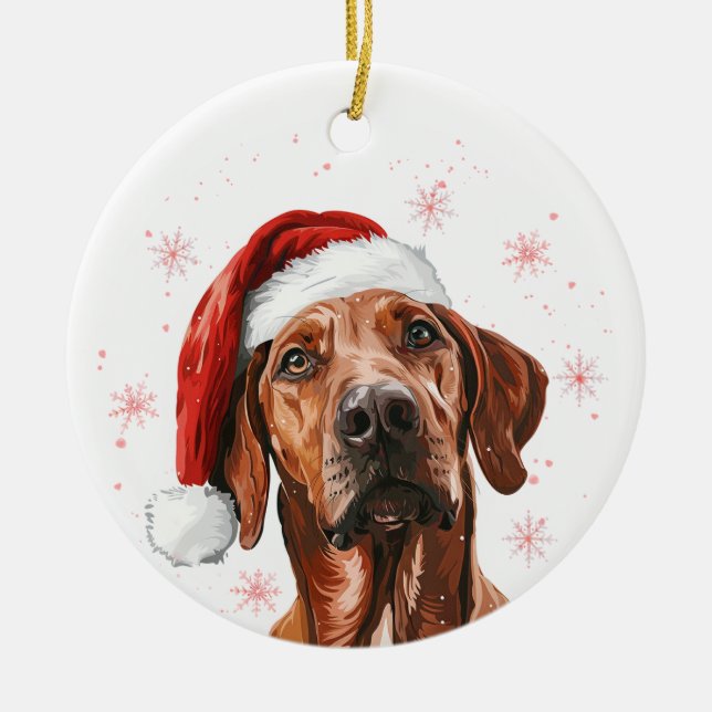 Rhodesian Ridgeback Dog Christmas Personalized Keramik Ornament (Vorne)