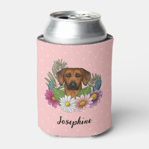 Rhodesian Ridgeback Dog Colorful Blume Rosa Dosenkühler