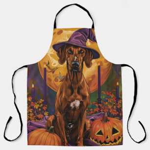 Rhodesian Ridgeback Dog Halloween Hexenkürbis Schürze