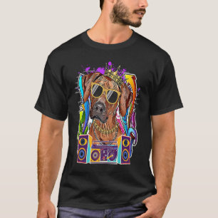 Rhodesian Ridgeback Dog Hip Hop 90er Rap Music T-Shirt