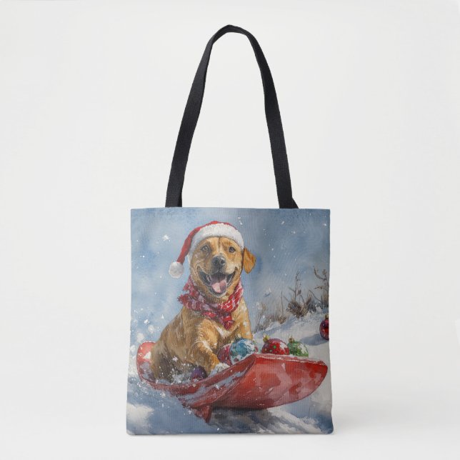 Rhodesian Ridgeback Dog in Sledge Weihnachten (Vorderseite)
