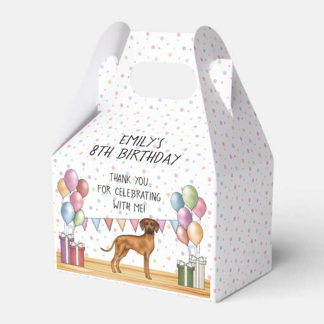 Rhodesian Ridgeback Dog Pastel Geburtstag Vielen D Geschenkschachtel (Vorderseite)