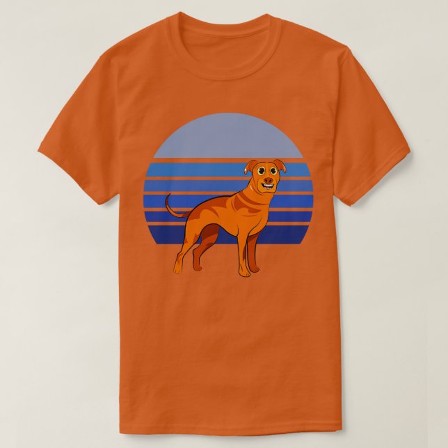 Rhodesian Ridgeback Dog Retro Blue 1 T-Shirt (Design vorne)