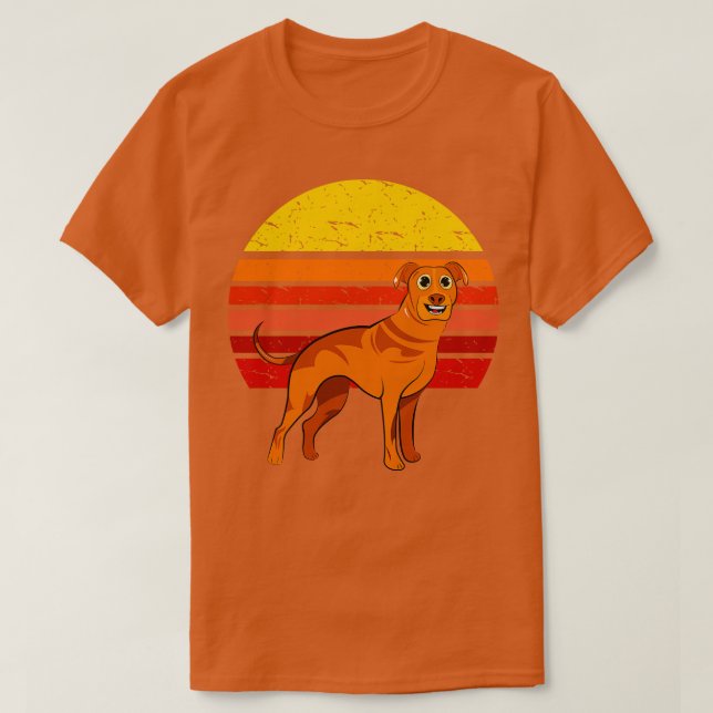 Rhodesian Ridgeback Dog Retro T-Shirt (Design vorne)