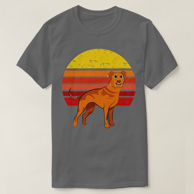 Rhodesian Ridgeback Dog Retro T-Shirt (Design vorne)