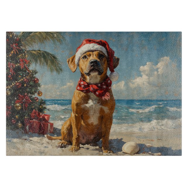 Rhodesian Ridgeback Dog Vintager Strand Schneidebrett (Vorderseite)