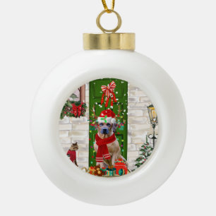 Rhodesian Ridgeback Dog Weihnachten Keramik Kugel-Ornament