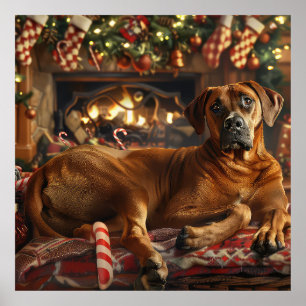 Rhodesian Ridgeback Dog Weihnachtsfest Poster