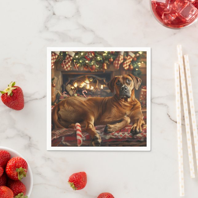 Rhodesian Ridgeback Dog Weihnachtsfest Serviette (Beispiel)