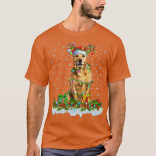 Rhodesian Ridgeback Dog Weihnachtsmannmütze Reinde T-Shirt