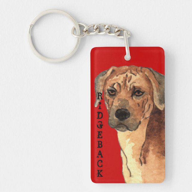 Rhodesian Ridgeback Farbblock Schlüsselanhänger (Vorderseite)
