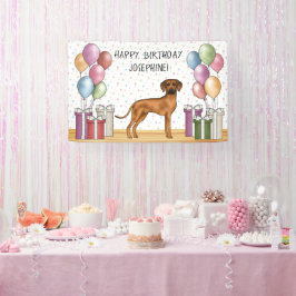Rhodesian Ridgeback farbenfrohe Pastel Happy Birth Banner