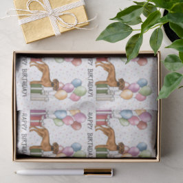 Rhodesian Ridgeback farbenfrohe Pastel Happy Birth Seidenpapier