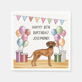 Rhodesian Ridgeback farbenfrohe Pastel Happy Birth Serviette