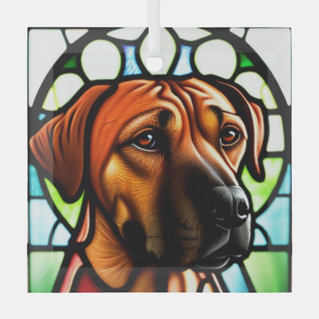 Rhodesian Ridgeback "Festes Glas" Ornament Aus Glas (Vorderseite)