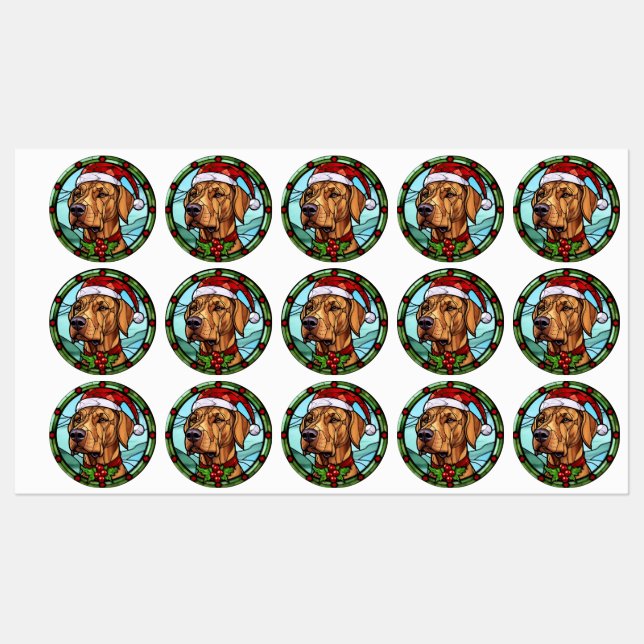 Rhodesian Ridgeback Festgeback Glas Weihnachten Etiketten (Blatt)