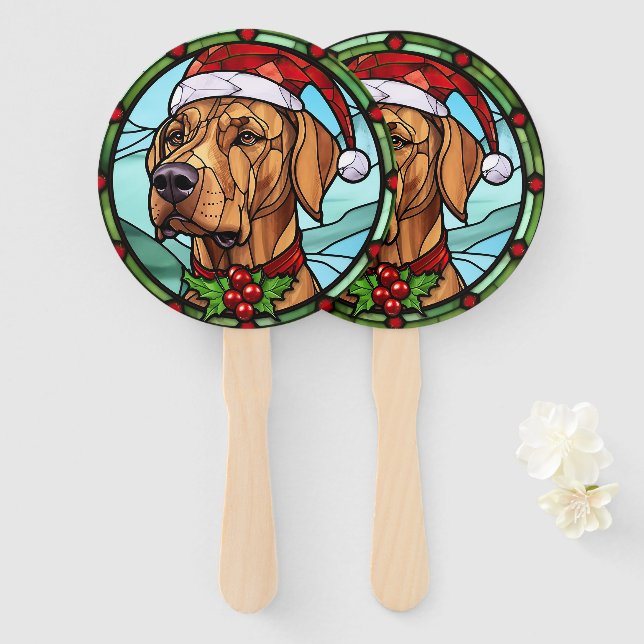Rhodesian Ridgeback Festgeback Glas Weihnachten Fächer (Vorne und Hinten)