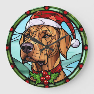 Rhodesian Ridgeback Festgeback Glas Weihnachten Große Wanduhr