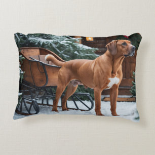 Rhodesian Ridgeback Festlicher Feiertag Weihnachte Dekokissen