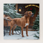 Rhodesian Ridgeback Festlicher Feiertag Weihnachte Puzzle<br><div class="desc">Dieses festliche Design besticht durch den fröhlichen Geist der Urlaubssaison,  mit einem zauberhaften Hund. In einem Winterwunderland eingebettet,  mit einem geschmückten Weihnachtsbaum und wunderschön verpackten Geschenken. Schneeflocken fallen sanft ab und geben der Szene eine magische Touch,  während die lebhaften Farben der Feriendekorationen eine warme und fröhliche Atmosphäre schaffen.</div>