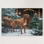 Rhodesian Ridgeback Festlicher Feiertag Weihnachte Puzzle<br><div class="desc">Dieses festliche Design besticht durch den fröhlichen Geist der Urlaubssaison,  mit einem zauberhaften Hund. In einem Winterwunderland eingebettet,  mit einem geschmückten Weihnachtsbaum und wunderschön verpackten Geschenken. Schneeflocken fallen sanft ab und geben der Szene eine magische Touch,  während die lebhaften Farben der Feriendekorationen eine warme und fröhliche Atmosphäre schaffen.</div>