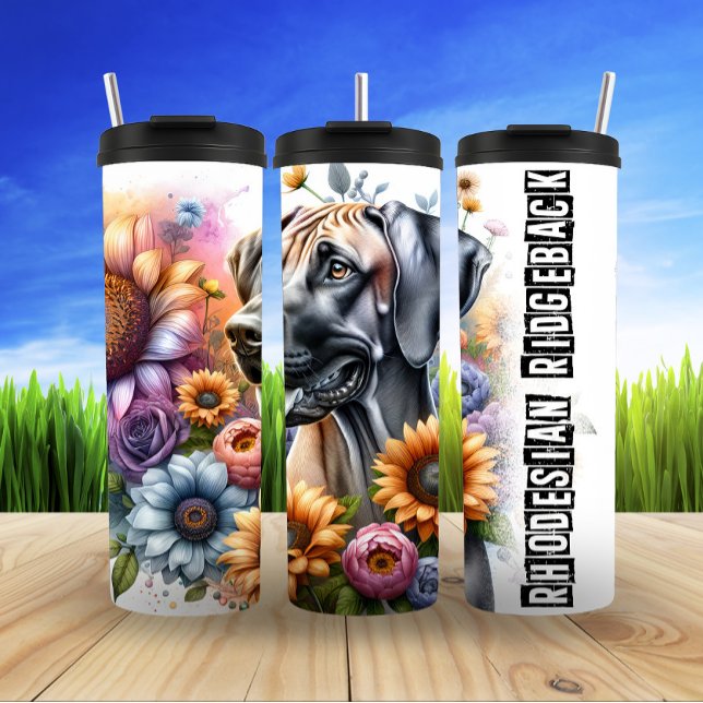 Rhodesian Ridgeback Floral Harmony Thermosbecher (Von Creator hochgeladen)