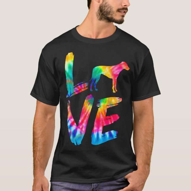 Rhodesian Ridgeback Gefärbte Krawatte Liebe Dog Ma T-Shirt (Vorderseite)