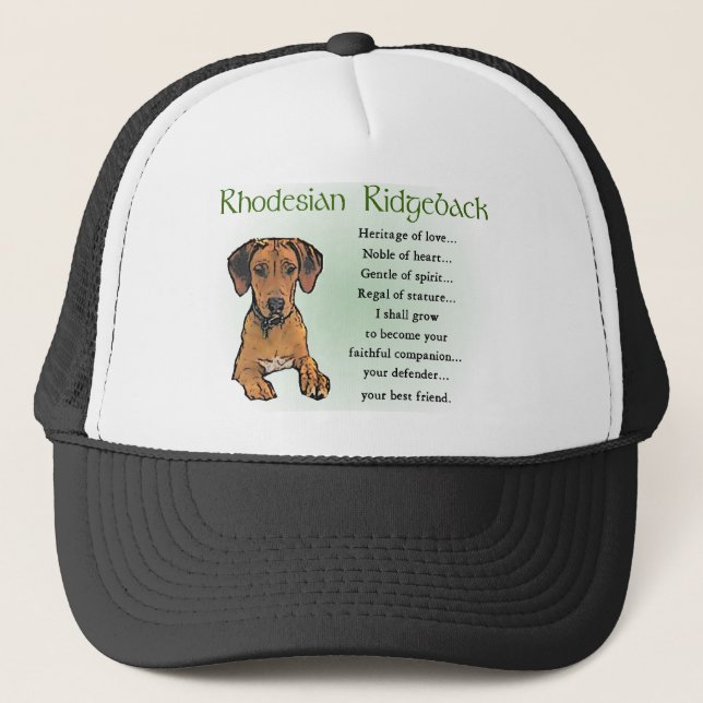 Rhodesian Ridgeback Geschenke Truckerkappe (Vorderseite)