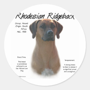 Rhodesian Ridgeback Geschichtsentwurf Runder Aufkleber