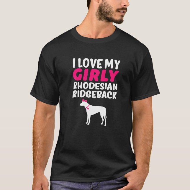 Rhodesian Ridgeback Girl Dog Girly Gender Reveal T-Shirt (Vorderseite)