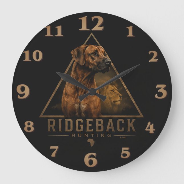 Rhodesian Ridgeback Große Wanduhr (Vorderseite)