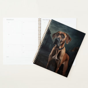 Rhodesian Ridgeback Halloween Beängstigend Planer