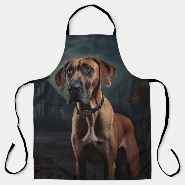 Rhodesian Ridgeback Halloween Beängstigend Schürze (Vorderseite)