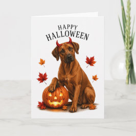 Rhodesian Ridgeback Halloween Teufelshund Karte