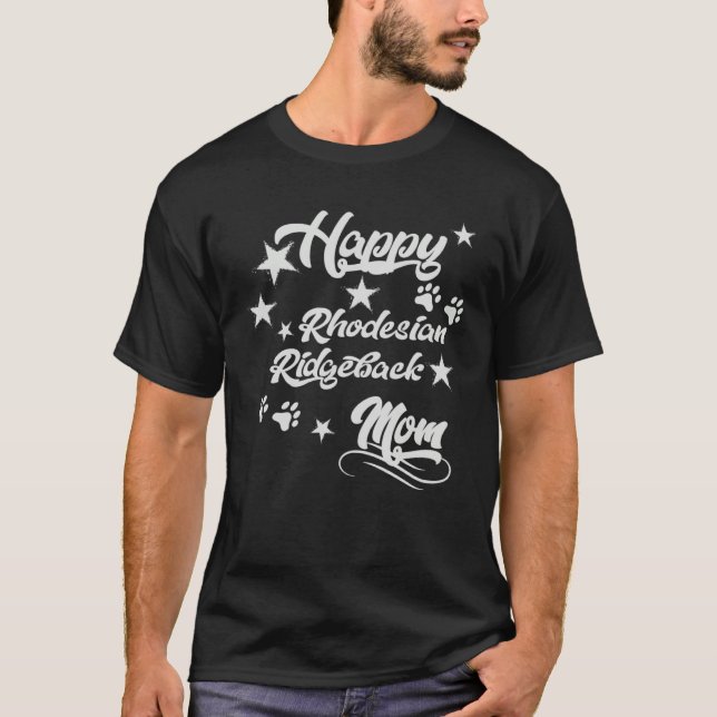 Rhodesian Ridgeback Happy Mama Rhodesian Ridgeback T-Shirt (Vorderseite)