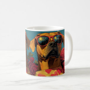 Rhodesian Ridgeback Herz Rosen Valentinstag Kaffeetasse