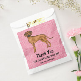 Rhodesian Ridgeback Hund auf rosa Herzen Vielen Da Geschenktütchen