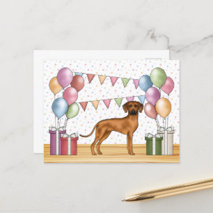 Rhodesian Ridgeback Hund farbenfrohe Pastel Geburt Postkarte