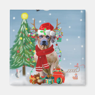 Rhodesian Ridgeback Hund in Schnee Weihnachtsgesch Magnet