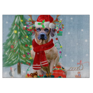 Rhodesian Ridgeback Hund in Schnee Weihnachtsgesch Schneidebrett