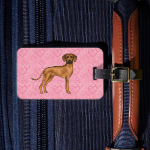Rhodesian Ridgeback Hund Liebe Herz Muster Rosa Gepäckanhänger
