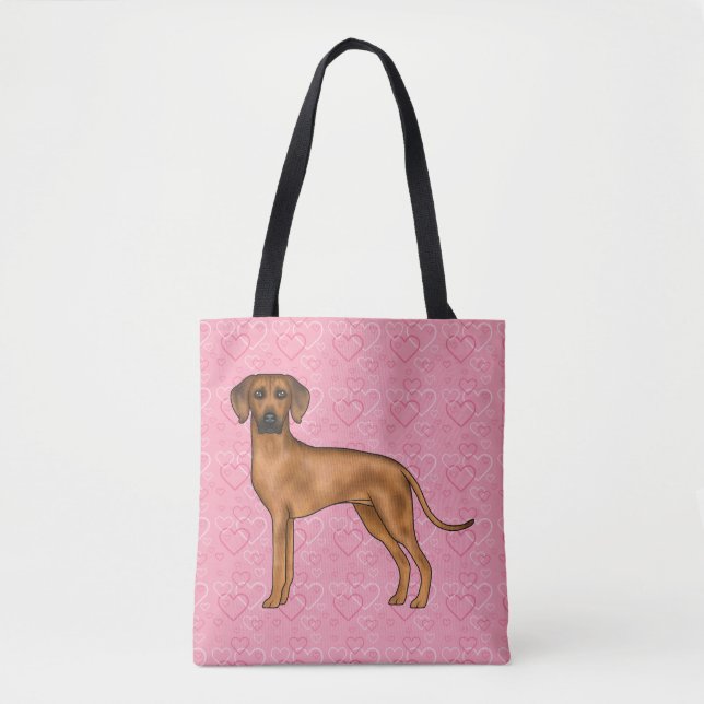 Rhodesian Ridgeback Hund Liebe Herzmuster Rosa (Vorderseite)
