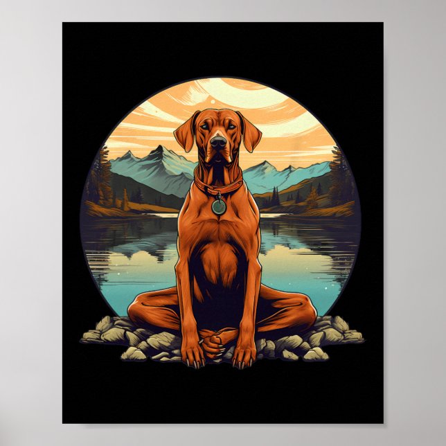 Rhodesian Ridgeback-Hund-Meditations-Yoga  Poster (Vorne)
