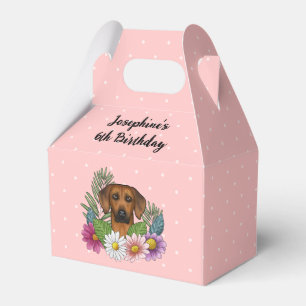 Rhodesian Ridgeback Hund und Blumen Geburtstagsfei Geschenkschachtel